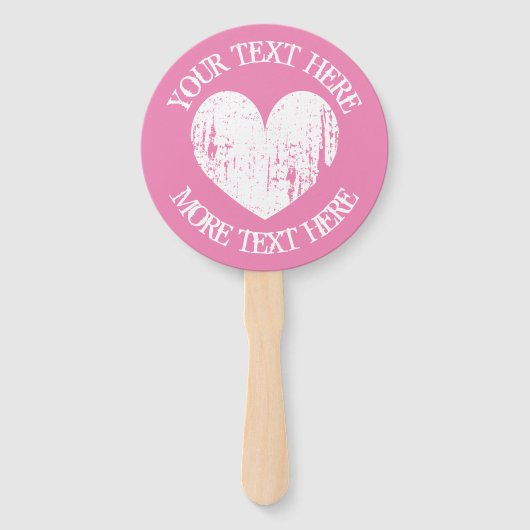 ヴィンテージピンクのハート結婚式のフォトハンドファン ハンドファン (正面)