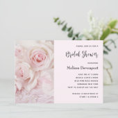 ヴィンテージピンクのバラとエレガントなレース - ブライダルシャワー 招待状 (スタンド正面)