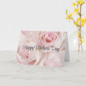 ヴィンテージピンクのバラとエレガントなレース - 母の日 カード (黄色い花)