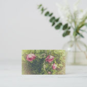 ヴィンテージピンクのバラとラベンダーのロマンチックなフローラ 名刺 (スタンド正面)