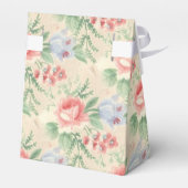 ヴィンテージピンクのバラと青の花柄 フェイバーボックス (裏面サイド)