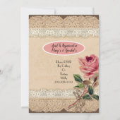 ヴィンテージピンクのバラのウェディングシャワー招待状 招待状 (裏面)