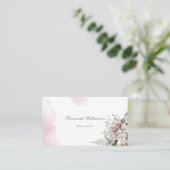 ヴィンテージピンクのバラのカスタマイズ 名刺 (スタンド正面)