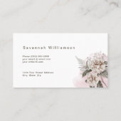 ヴィンテージピンクのバラのカスタマイズ 名刺 (裏面)