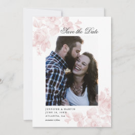 ヴィンテージピンクのバラのフローラ写真を保存する セーブザデート