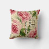 ヴィンテージピンクのバラのホームオフィスの装飾の枕 クッション (裏面)
