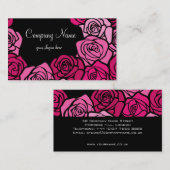 ヴィンテージピンクのバラの名刺 名刺 (正面/裏面)