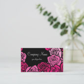 ヴィンテージピンクのバラの名刺 名刺 (スタンド正面)