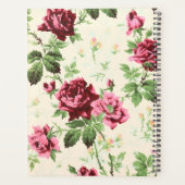 ヴィンテージピンクのバラの名前をカスタムする プランナー手帳 (裏面)