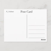 ヴィンテージピンクのバラの植物性イラストレーション、レドゥート ポストカード (裏面)