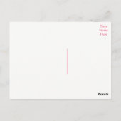 ヴィンテージピンクのバラの花ありがとうフローラ ポストカード (裏面)