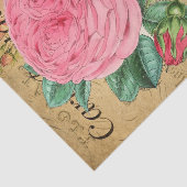ヴィンテージピンクのバラの花の切り離し 薄葉紙 (詳細)