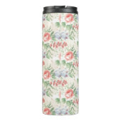 ヴィンテージピンクのバラの花模様パーソナライズされた タンブラー (裏面)