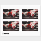 ヴィンテージピンクのバラの花 長方形シール (シート)