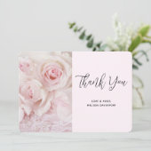 ヴィンテージピンクのバラエレガントス&レース – ありがとう サンキューカード (スタンド正面)