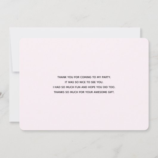 ヴィンテージピンクのバラエレガントス&レース – ありがとう サンキューカード (裏面)