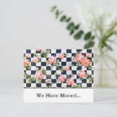 ヴィンテージピンクのバラ住所テンプレートの変更 案内ポストカード (スタンド正面)