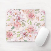 ヴィンテージピンクのバラ模様ジェルマウスパッド マウスパッド (マウス)