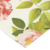 ヴィンテージピンクのバラ牡丹花 テーブルクロス (アングル)