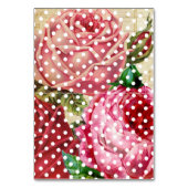 ヴィンテージピンクのバラ結婚スフローラエスコートカード テーブルナンバー (裏面)