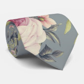 ヴィンテージピンクのバラ花ネックタイ ネクタイ (ロール)