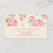 ヴィンテージピンクのバラ花柄の名刺 名刺 (裏面)