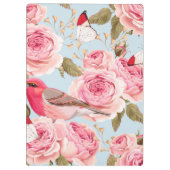 ヴィンテージピンクのバラ |フラワークリップボード クリップボード (裏面)