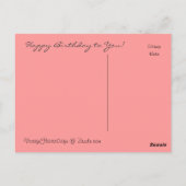 ヴィンテージピンクのバラ/猫誕生日 – 葉書 ポストカード (裏面)