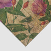 ヴィンテージピンクのバラ&蝶オンウッドデクページ 薄葉紙 (詳細)