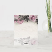 ヴィンテージピンクのバラ 80歳の誕生日お礼 サンキューカード (裏面)