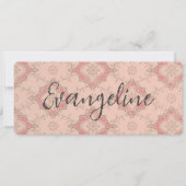 ヴィンテージピンクのパーソナライズ可能な名刺ブックマーク (正面)
