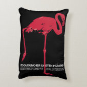 ヴィンテージピンクのフラミンゴの鳥ドイツ・ミュンヘン動物園 アクセントクッション (裏面(縦))