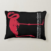 ヴィンテージピンクのフラミンゴの鳥ドイツ・ミュンヘン動物園 アクセントクッション (裏面)