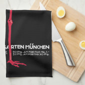 ヴィンテージピンクのフラミンゴの鳥ドイツ・ミュンヘン動物園 キッチンタオル (四つ折り)