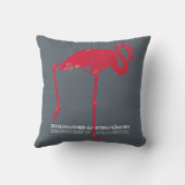 ヴィンテージピンクのフラミンゴの鳥ドイツ・ミュンヘン動物園 クッション (裏面)