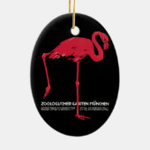 ヴィンテージピンクのフラミンゴの鳥ドイツ・ミュンヘン動物園 セラミックオーナメント (裏面)