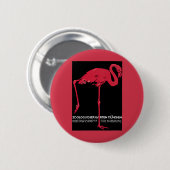 ヴィンテージピンクのフラミンゴの鳥ドイツ・ミュンヘン動物園 缶バッジ (正面&裏面)