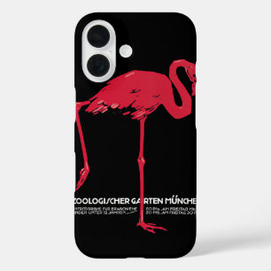 ヴィンテージピンクのフラミンゴの鳥ドイツ・ミュンヘン動物園 iPhone 16ケース