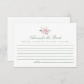 ヴィンテージピンクのフローラアドバイスの花嫁カード 出欠カード (正面/裏面)