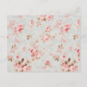 ヴィンテージピンクのフローラガーデンベビーシャワー サンキューカード (裏面)