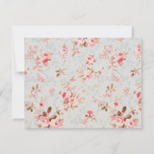 ヴィンテージピンクのフローラガーデンベビーシャワー サンキューカード (裏面)