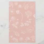 ヴィンテージピンクのフローラ予測ベビーシャワーゲーム (裏面)