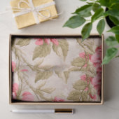 ヴィンテージピンクのフローラ切り離しティッシュペーパー 薄葉紙 (ギフト)