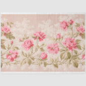 ヴィンテージピンクのフローラ切り離しティッシュペーパー 薄葉紙 (正面)