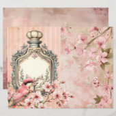 ヴィンテージピンクのボトルフローラ2ページの履歴レイアウト (正面/裏面)