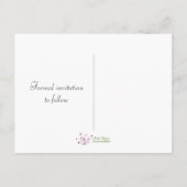 ヴィンテージピンクのライラック日付を保存 案内ポストカード (裏面)