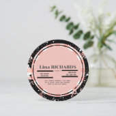 ヴィンテージピンクのレコードの誕生日の招待状 セーブザデート (スタンド正面)