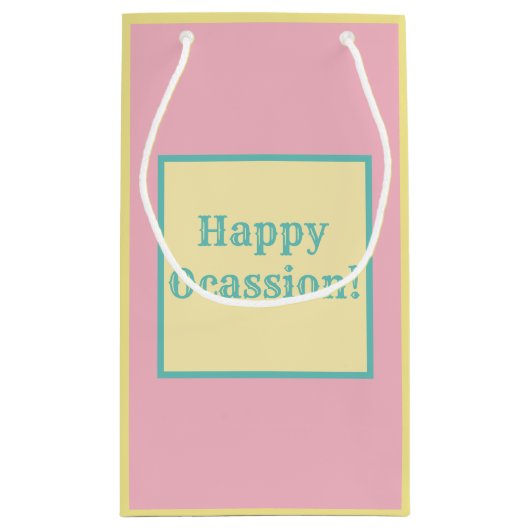 ヴィンテージピンクのレモネード標識レモン果実夏 スモールペーパーバッグ (裏面)