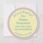 ヴィンテージピンクのレモネード標識レモン果実夏 招待状 (裏面)