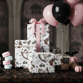 ヴィンテージピンクのロッキングホースゴシック ラッピングペーパー